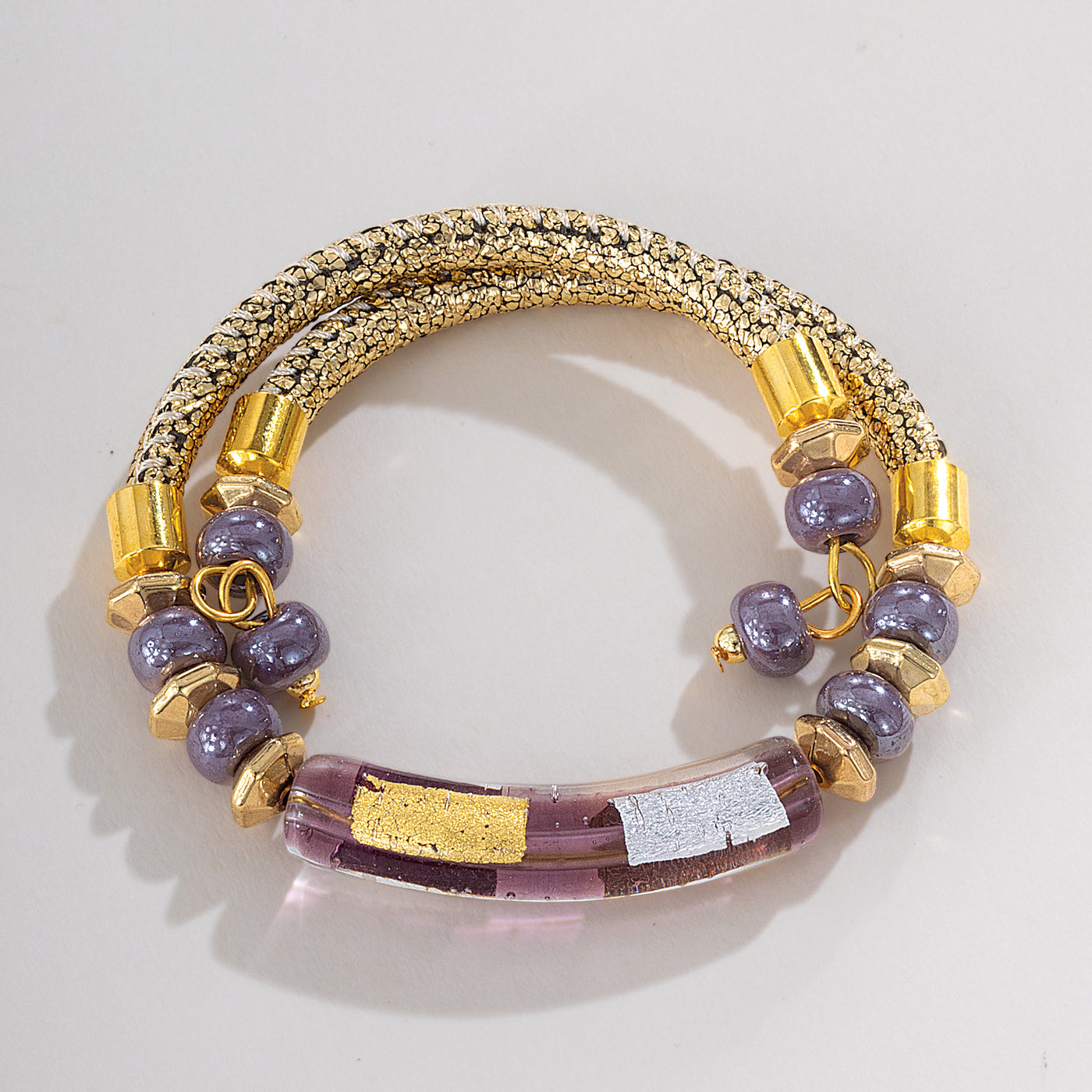 Murano Glass Creative Curve Purple Bracelet (Preorder)