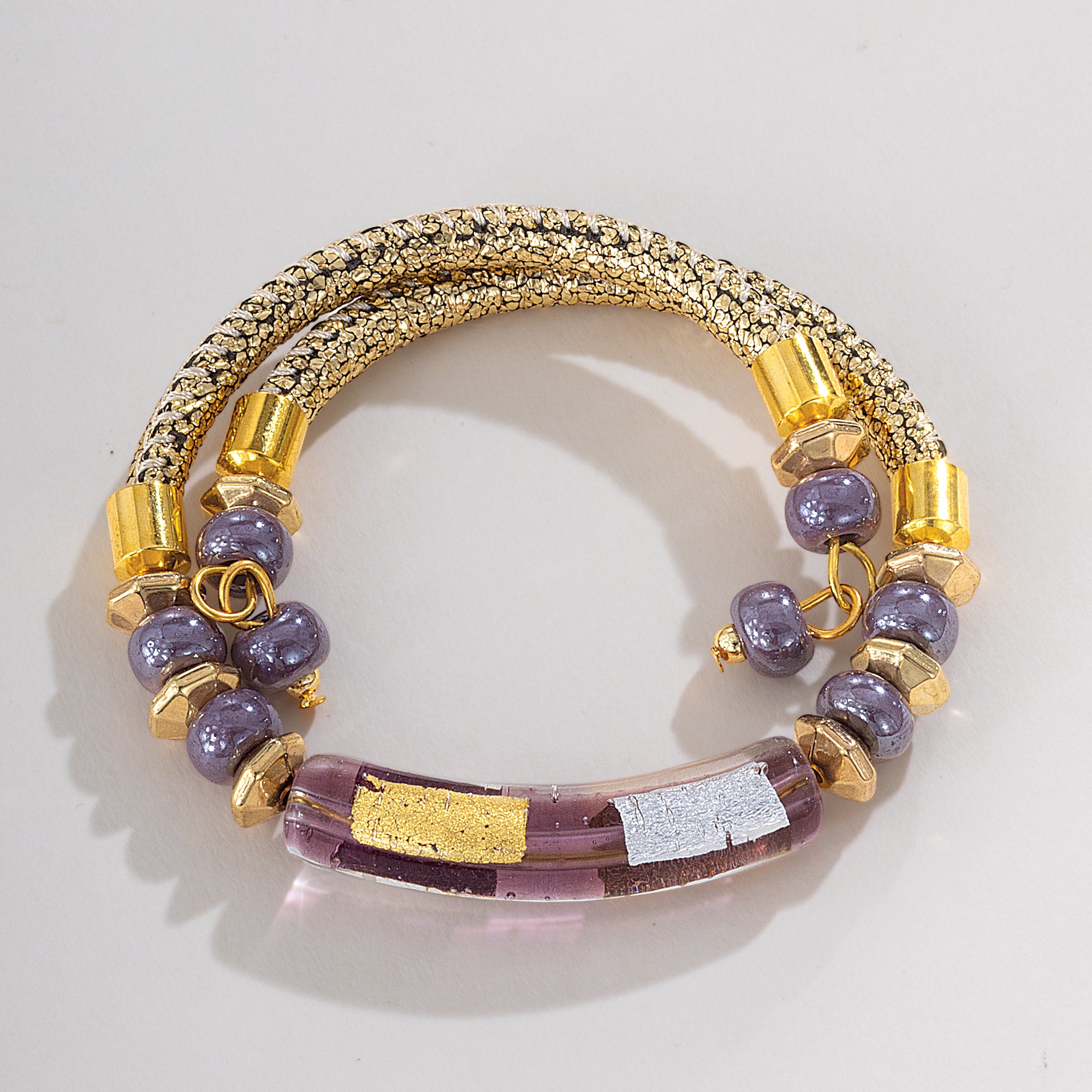 Murano Glass Creative Curve Purple Bracelet (Preorder)