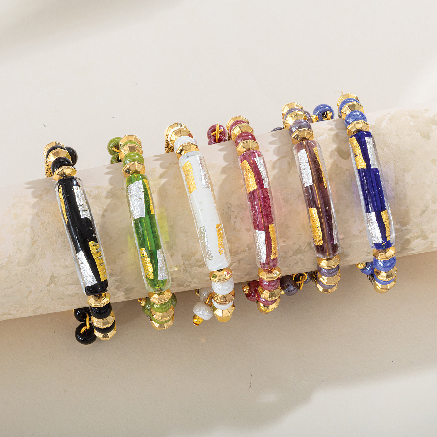 Murano Glass Creative Curve Black Bracelet (Preorder)