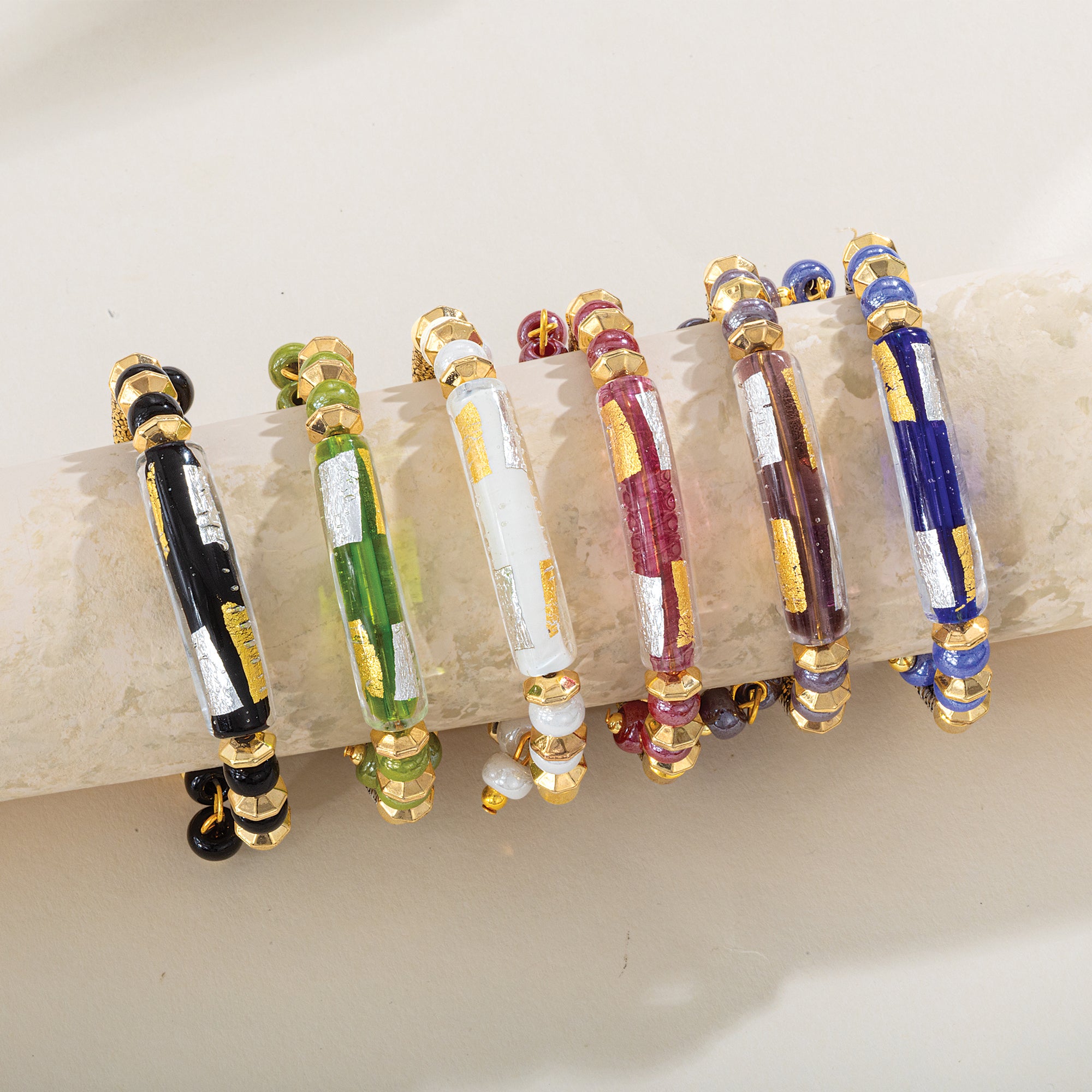Murano Glass Creative Curve Black Bracelet (Preorder)