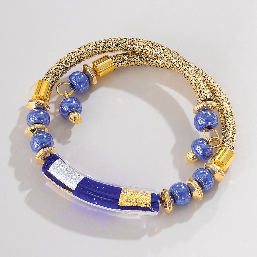 Murano Glass Creative Curve Blue Bracelet (Preorder)
