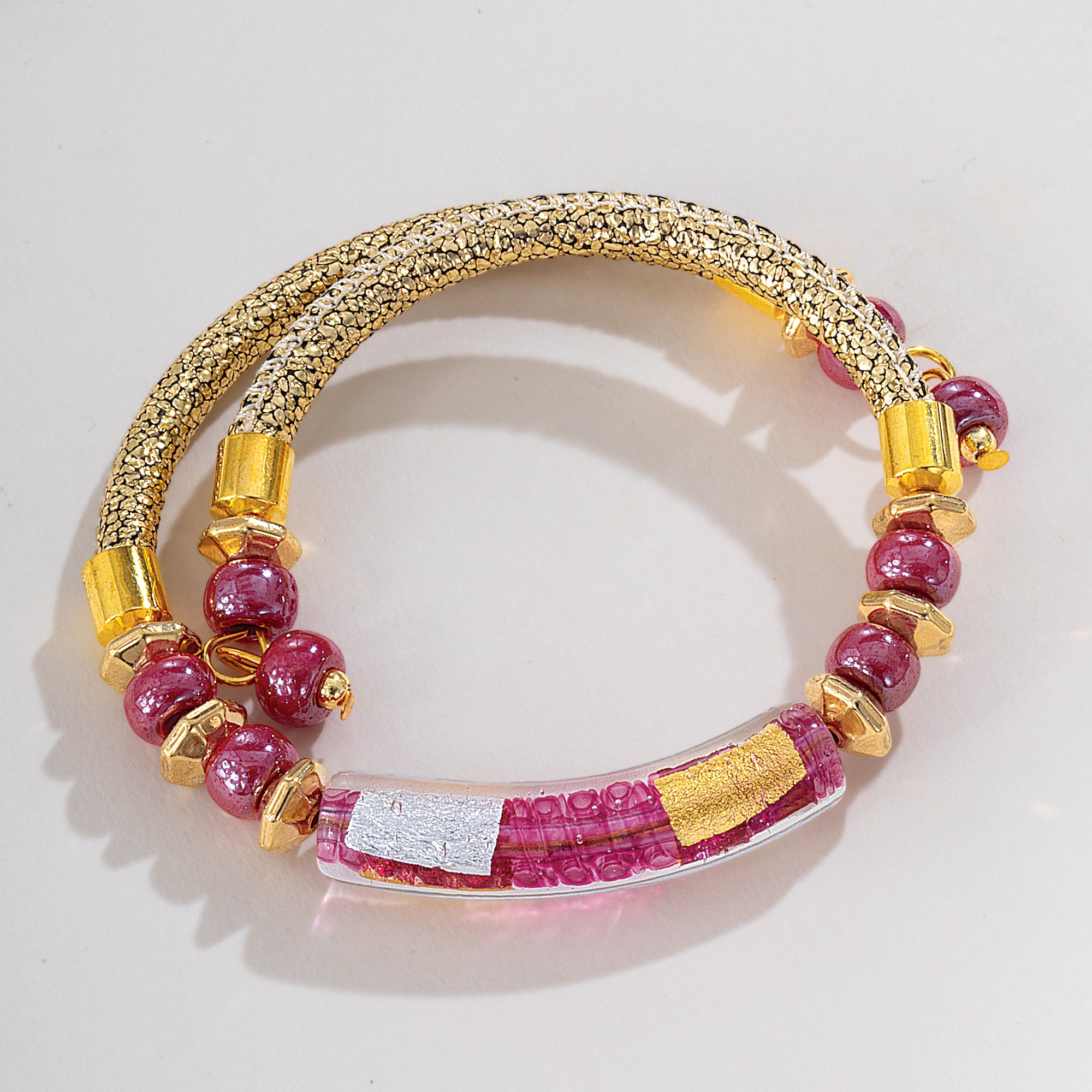 Murano Glass Creative Curve Red Bracelet (Preorder)