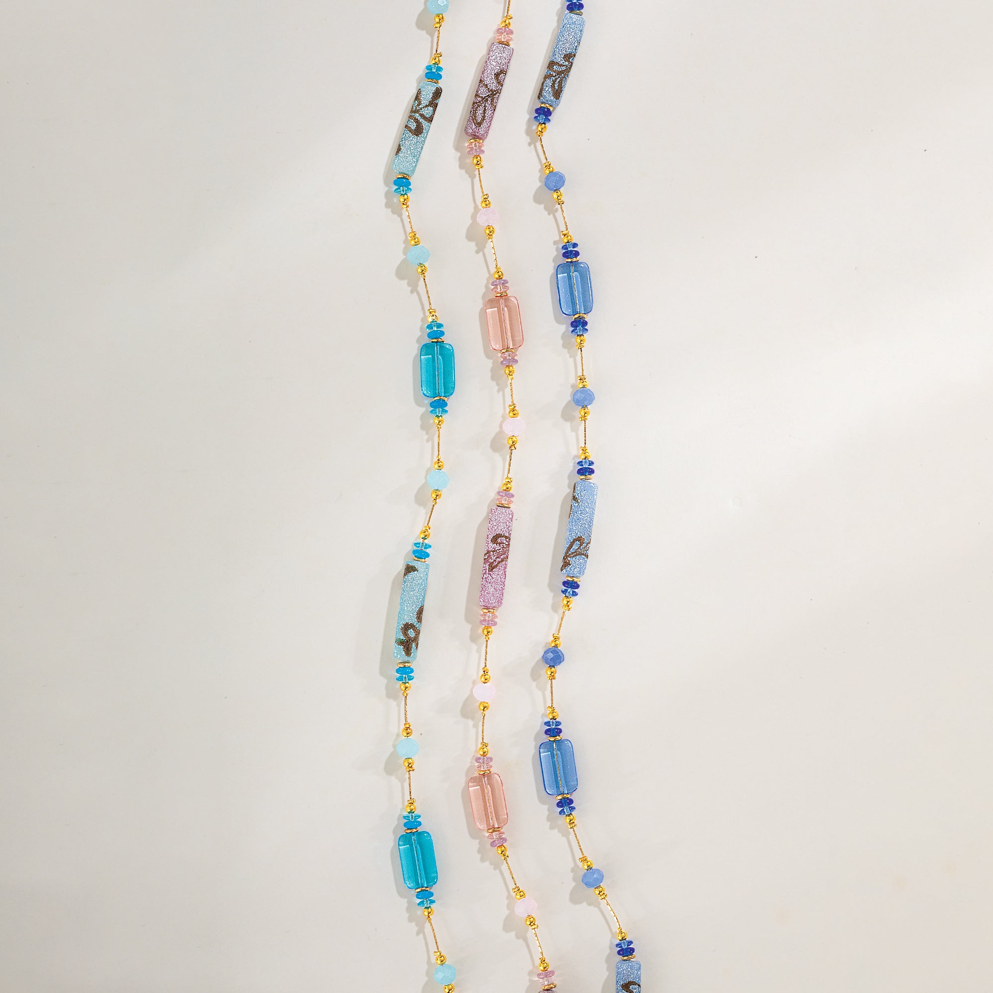Murano Glass Turquoise & Gold Venetian Watercolor Necklace