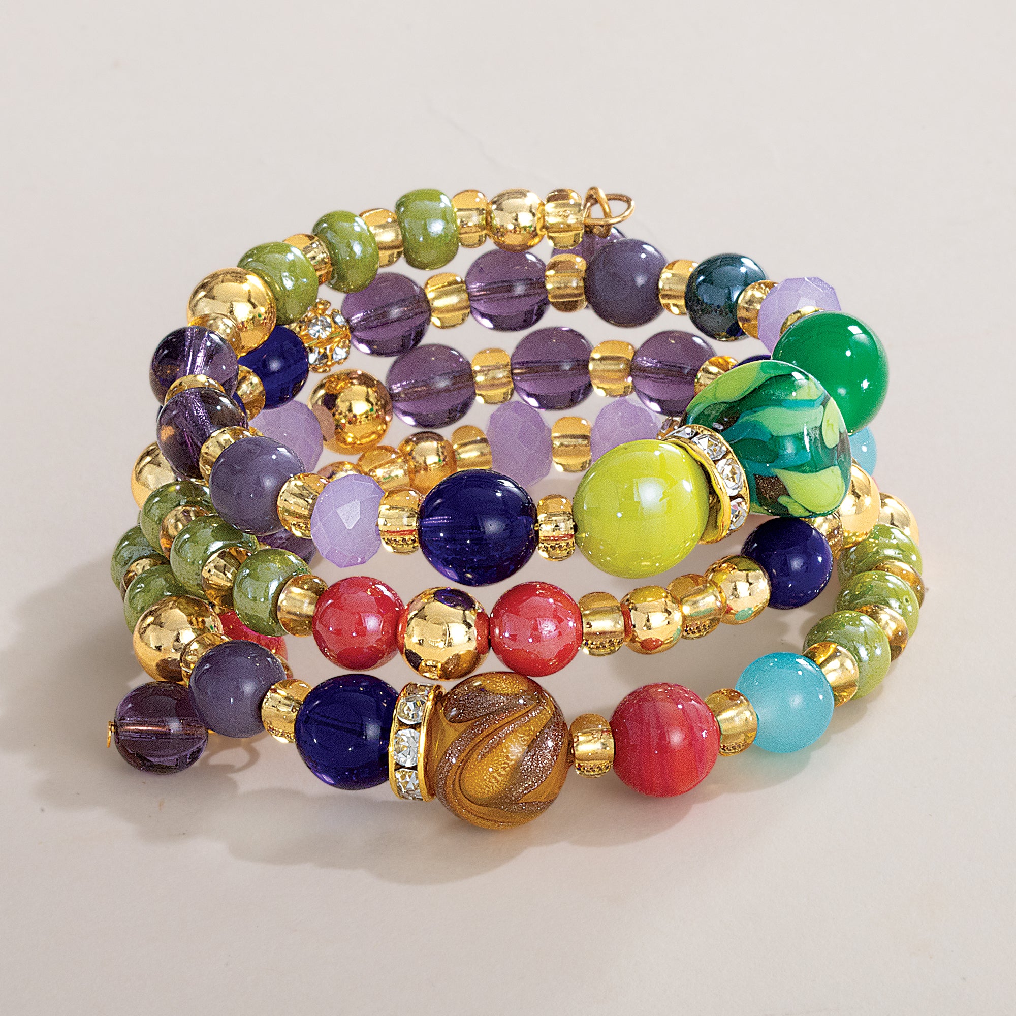 Murano Glass Paradiso Beaded Coil Bracelet