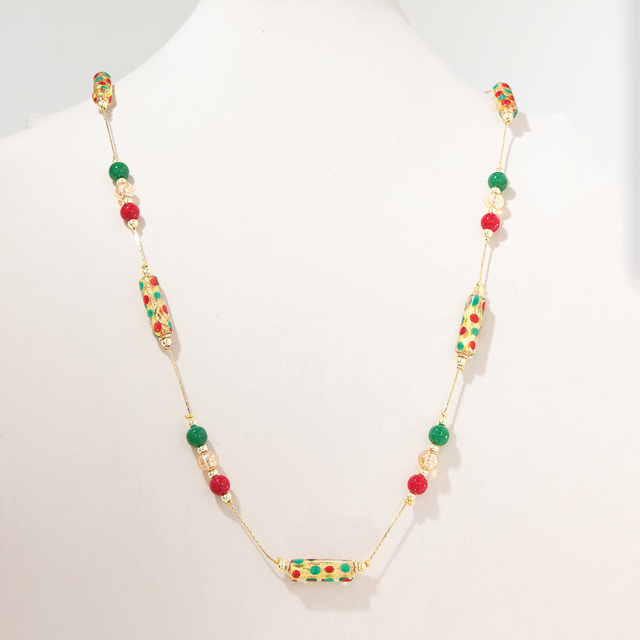 Murano Glass Merry Dots Christmas Necklace (Preorder)