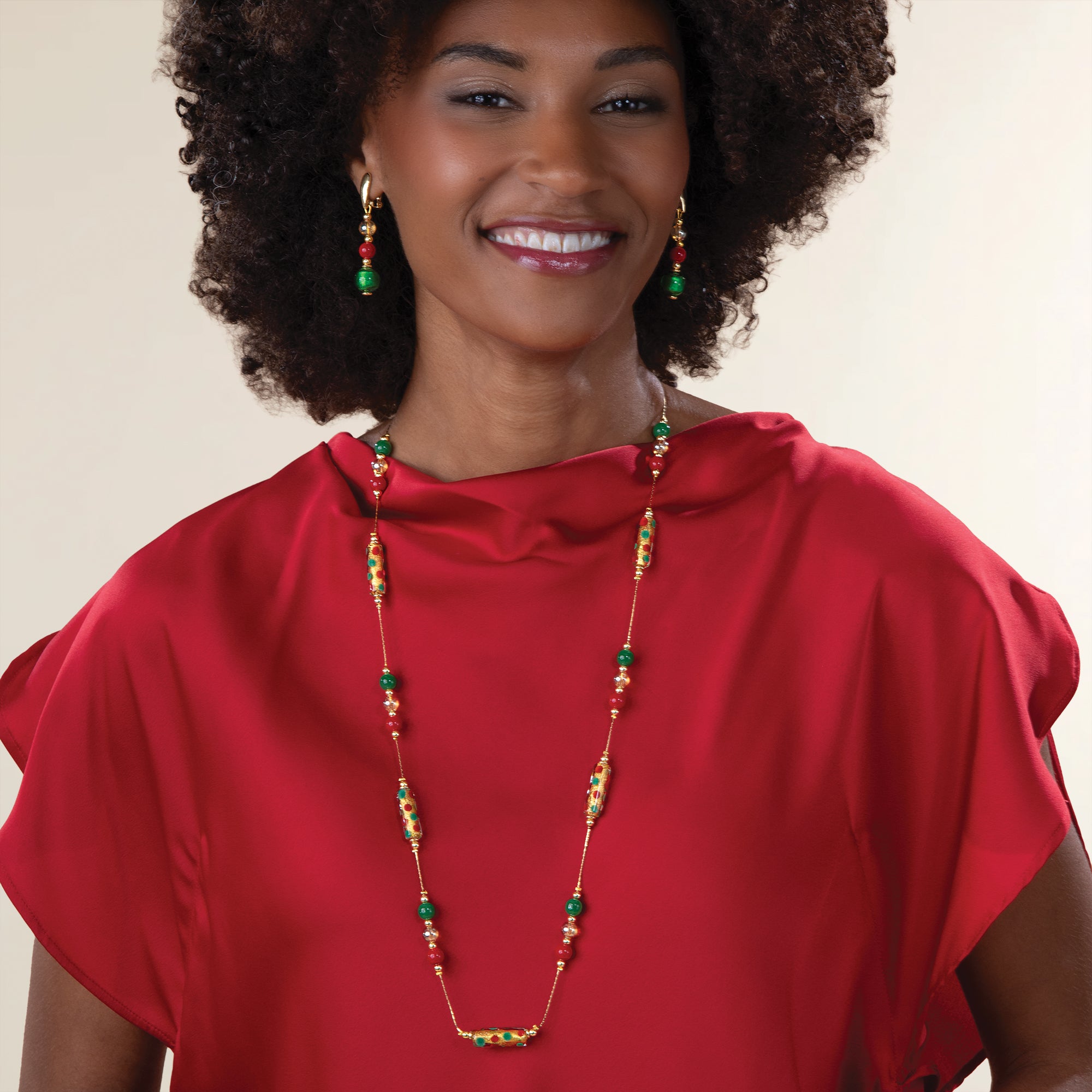 Murano Glass Merry Dots Christmas Necklace (Preorder)