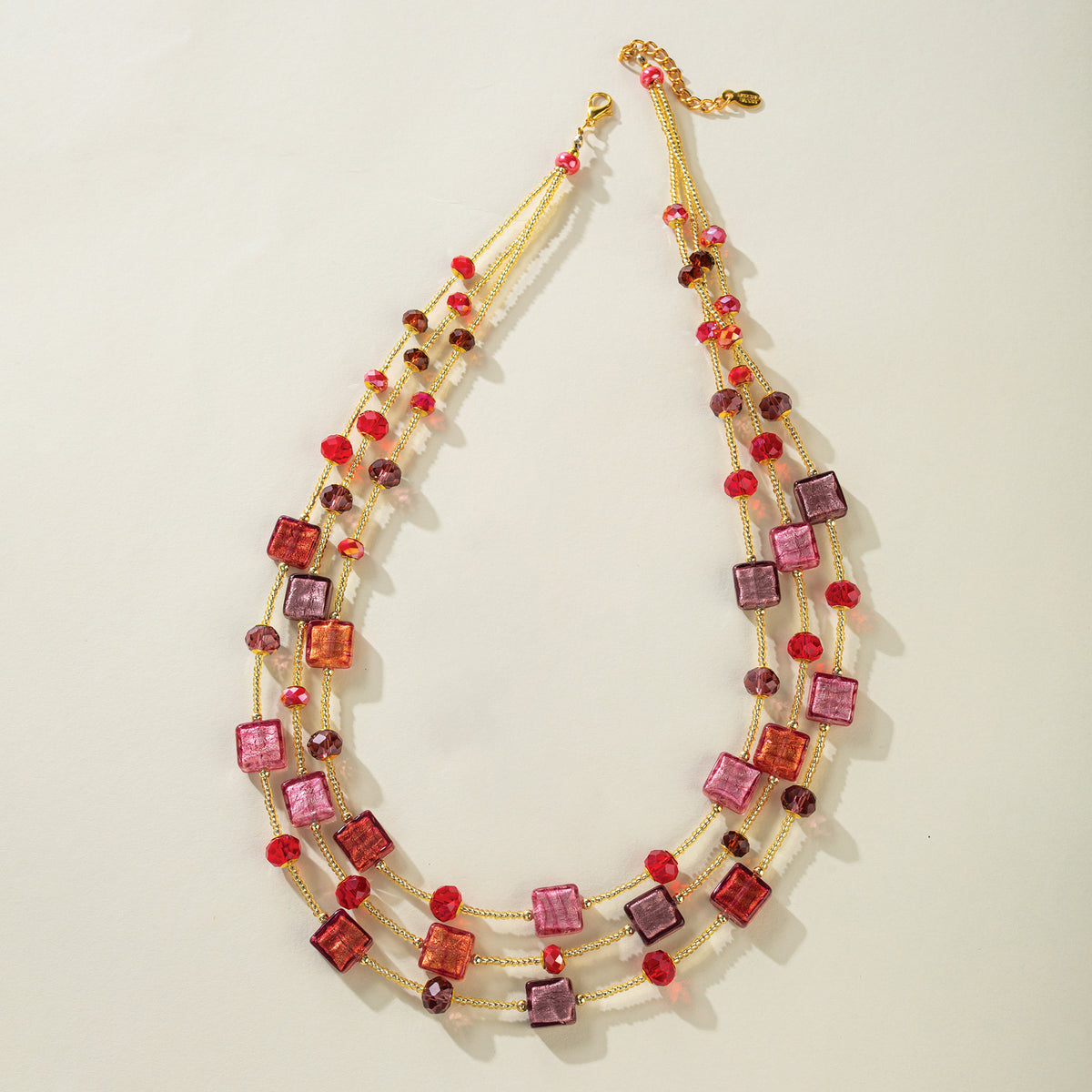 Murano Glass Dusky Romance Multistrand Necklace (Preorder)