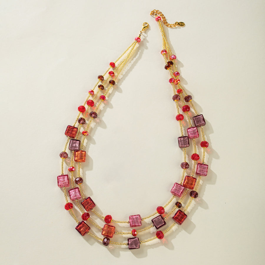 Murano Glass Dusky Romance Multistrand Necklace (Preorder)