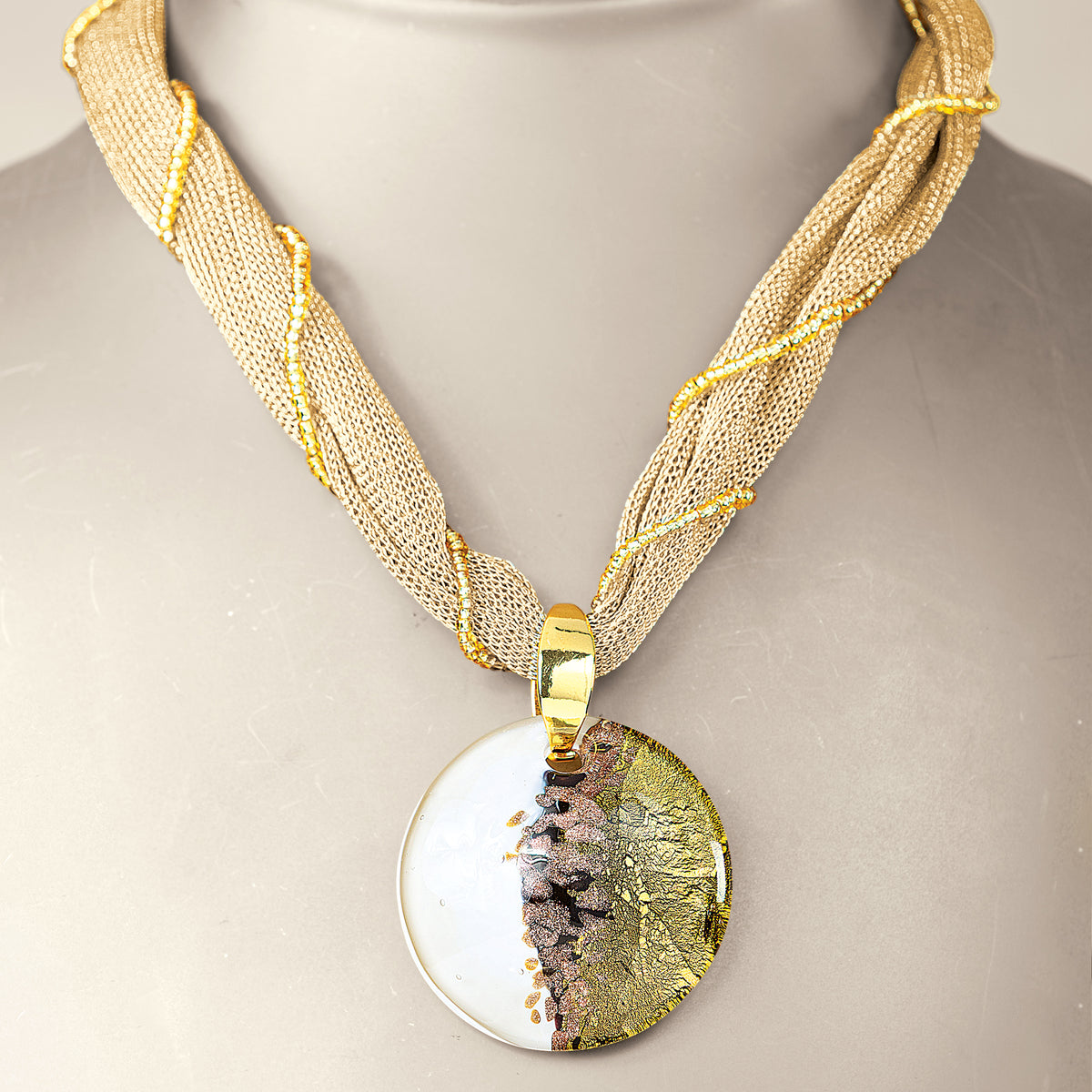 Murano Glass Eclipse Pendant Necklace (Preorder)