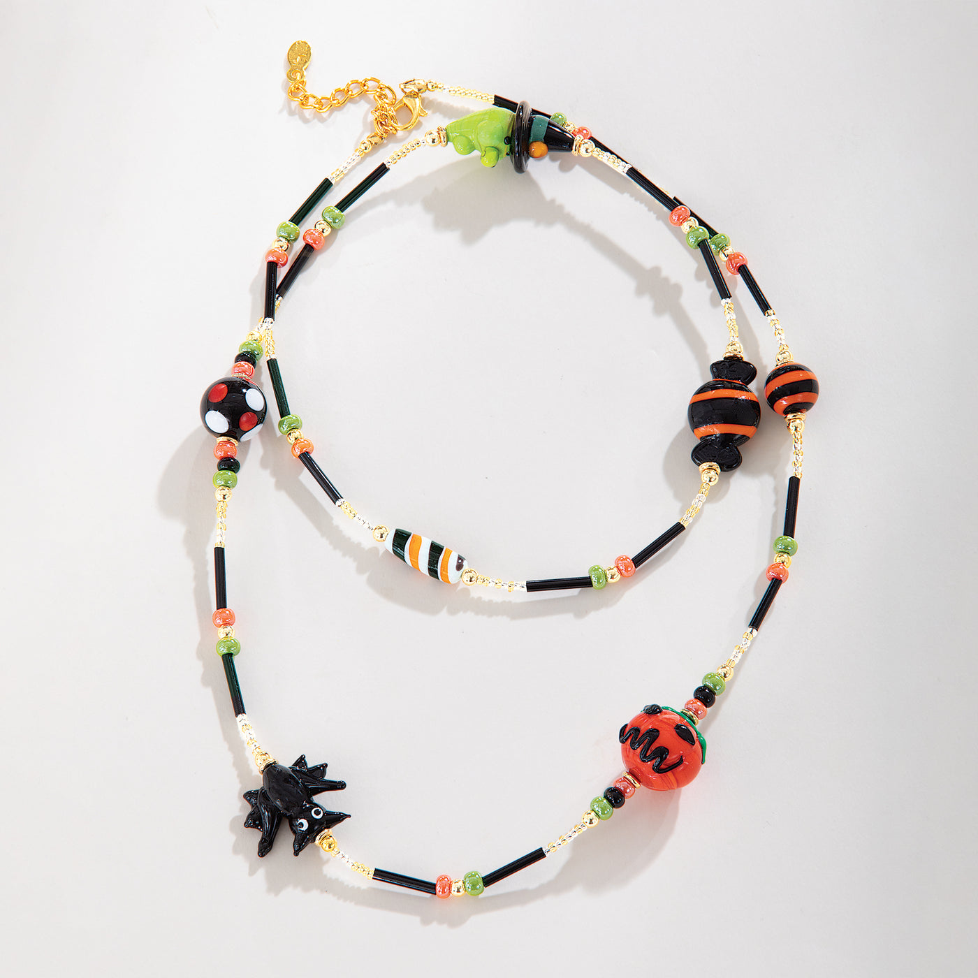 Murano Glass Spellbinding Spooky Stations Necklace (Preorder)