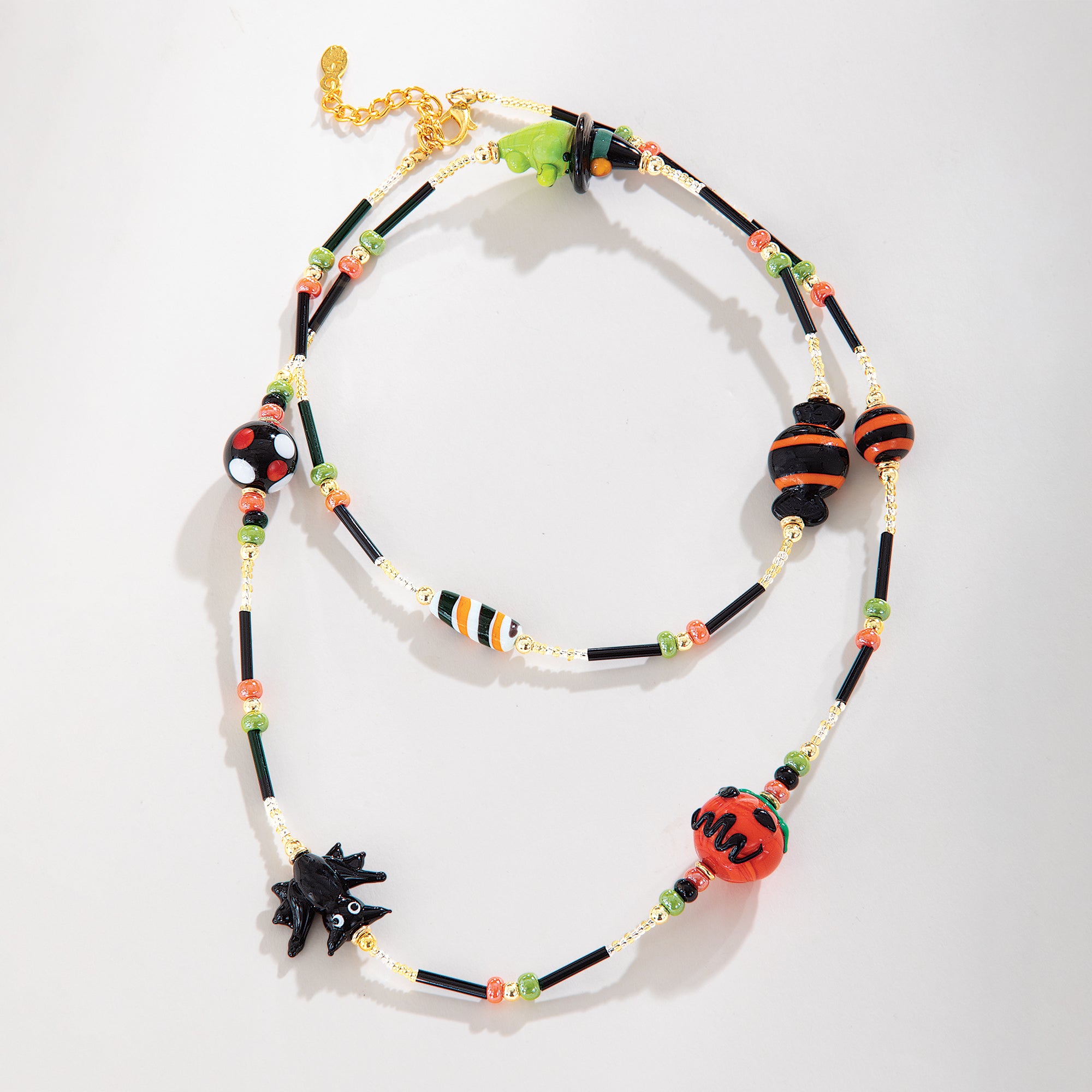 Murano Glass Spellbinding Spooky Stations Necklace (Preorder)