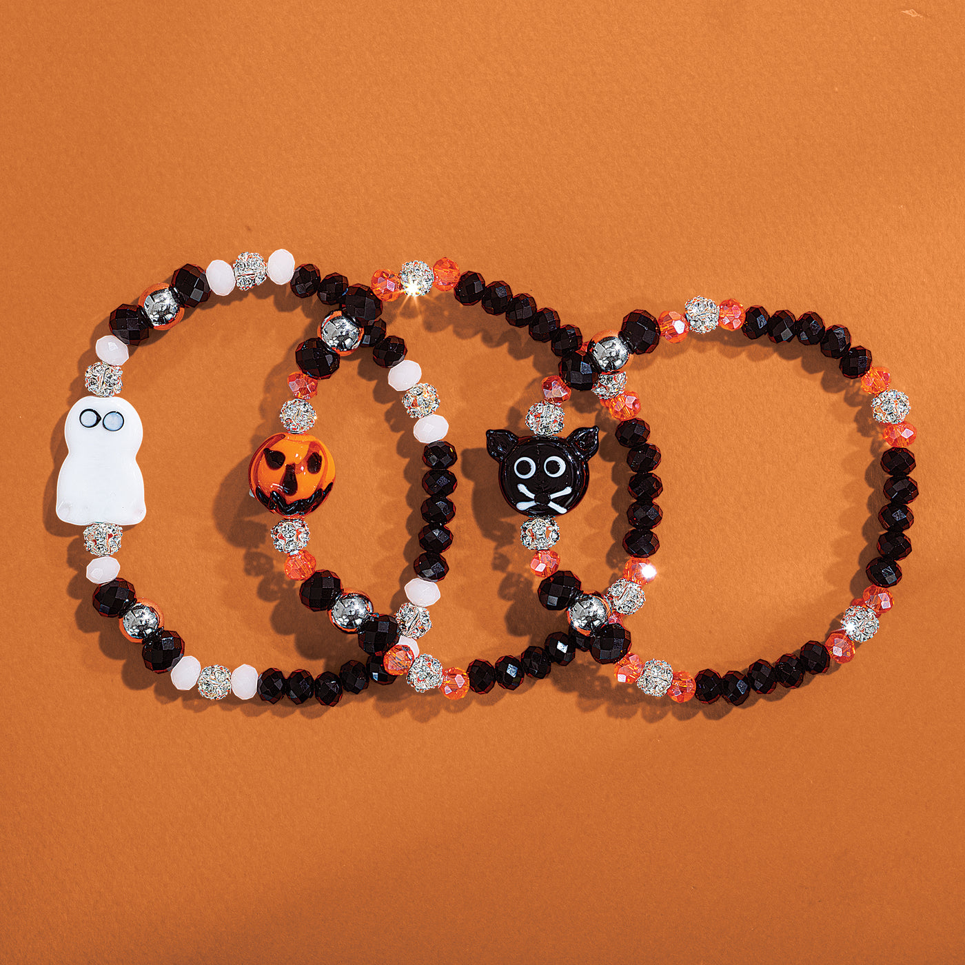 Murano Glass Halloween Bracelets, Set of 3 (Preorder)