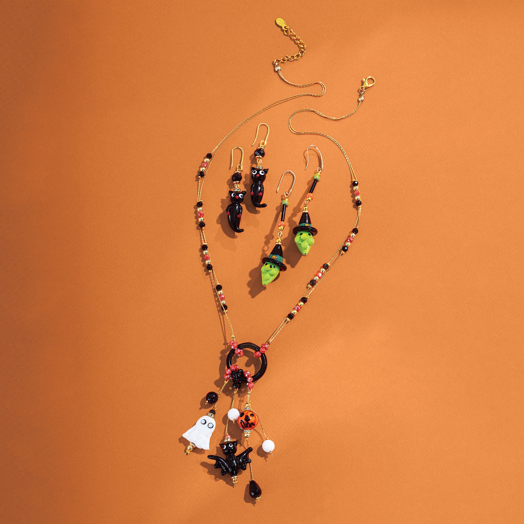 Murano Glass Green Witch Earrings (Preorder)