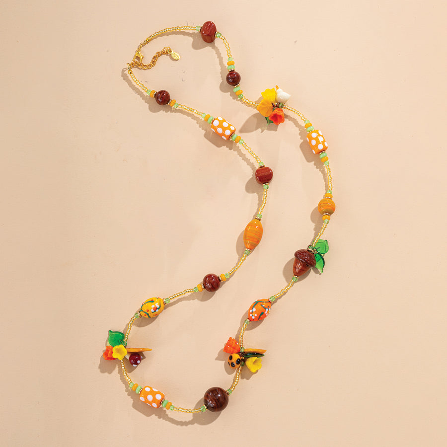 Murano Glass Harvest Canopy Bouquet Station Necklace (Preorder)