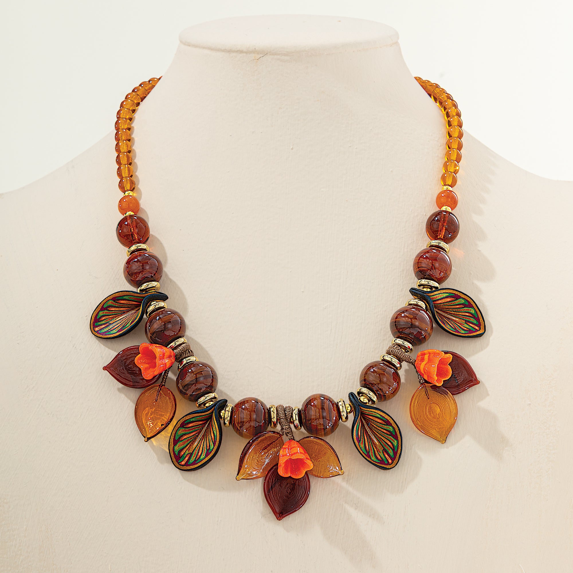 Murano Glass Harvest Canopy Statement Necklace (Preorder)