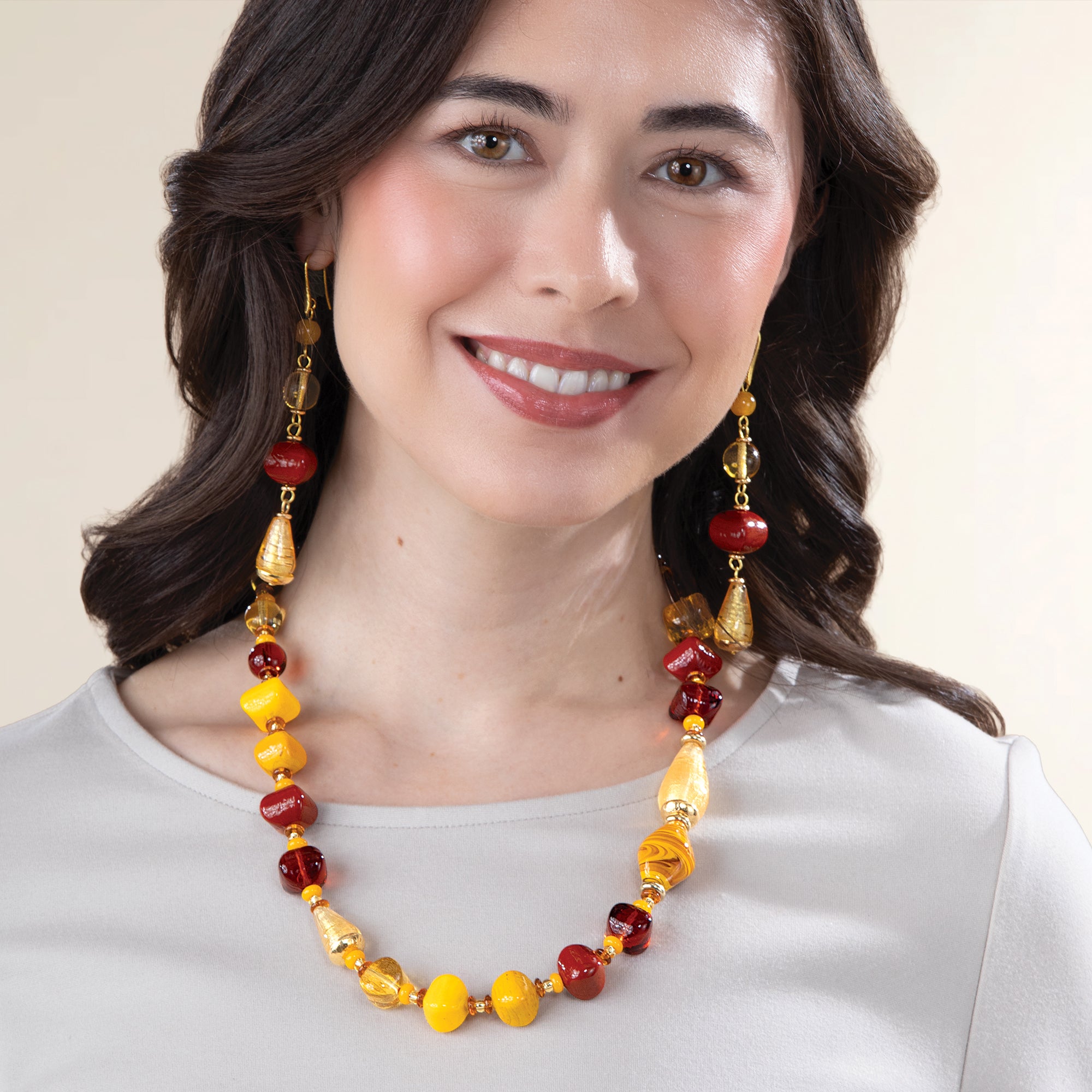 Murano Glass Shimmering Sunrise Necklace (Preorder)