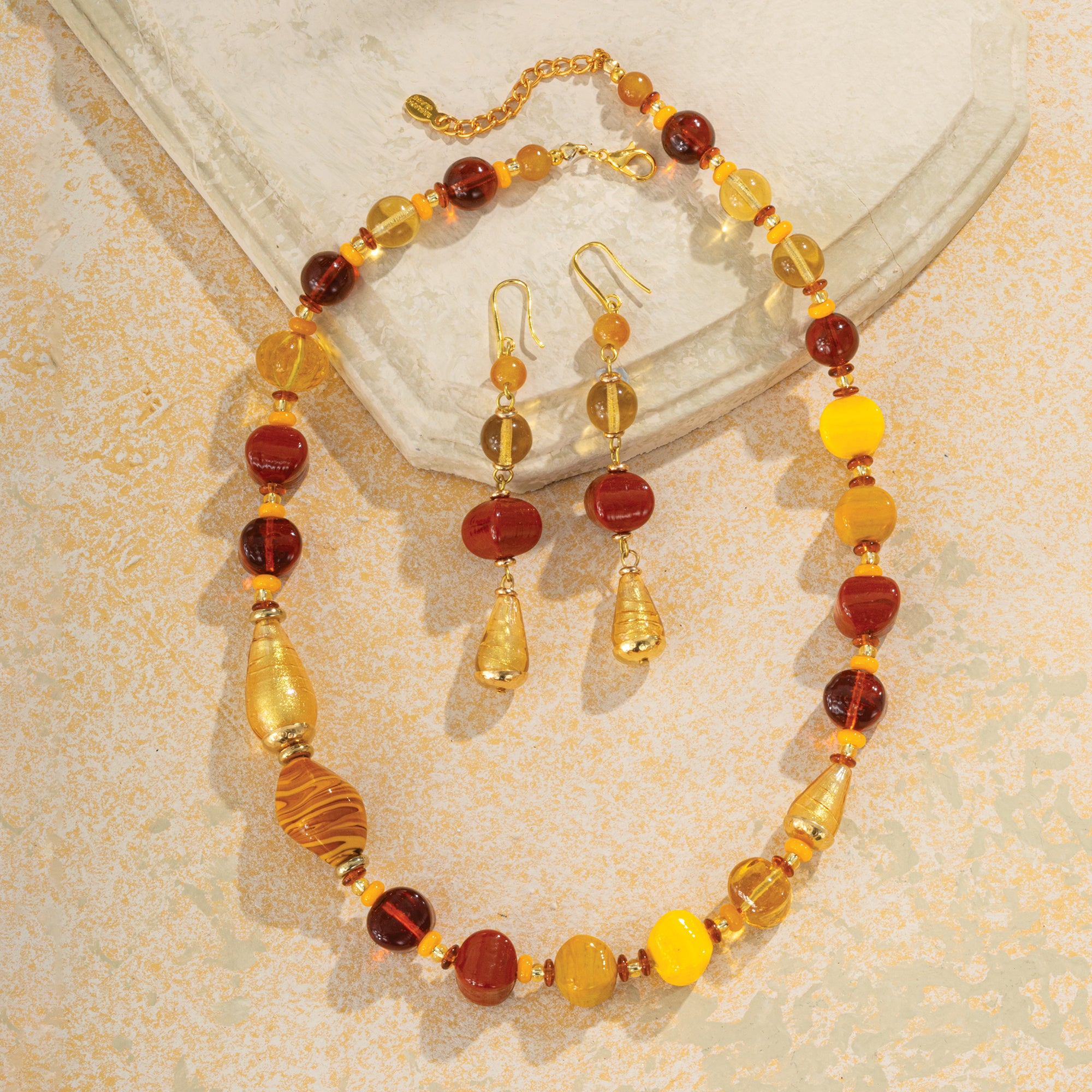 Murano Glass Shimmering Sunrise Earrings (Preorder)