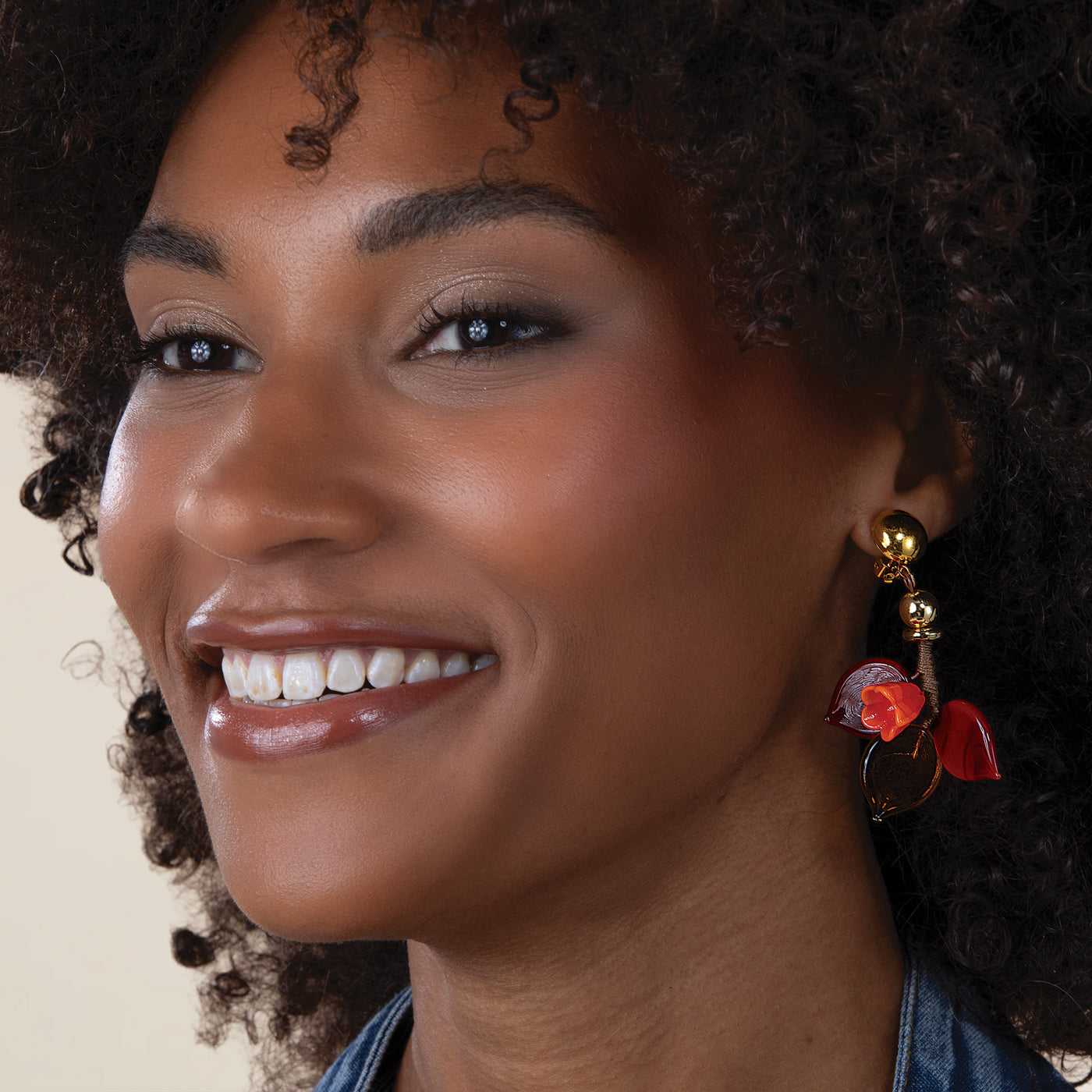 Murano Glass Harvest Canopy Flower Statement Clip-On Earrings (Preorder)