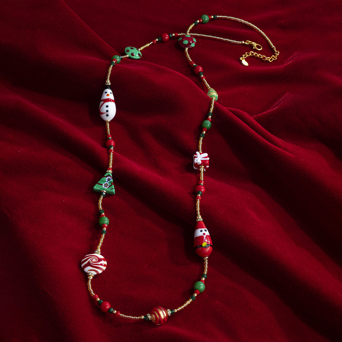 Murano Glass Christmas Icons Long Necklace (Preorder)