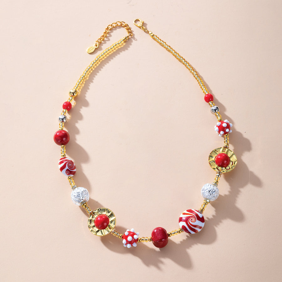Murano Glass Peppermint Dreams Necklace (Preorder)
