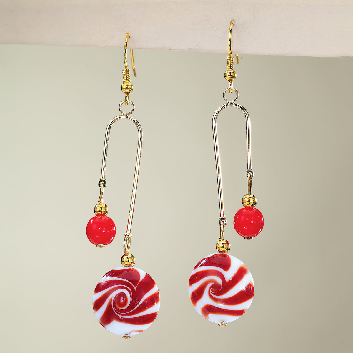 Murano Glass Peppermint Dreams Earrings (Preorder)