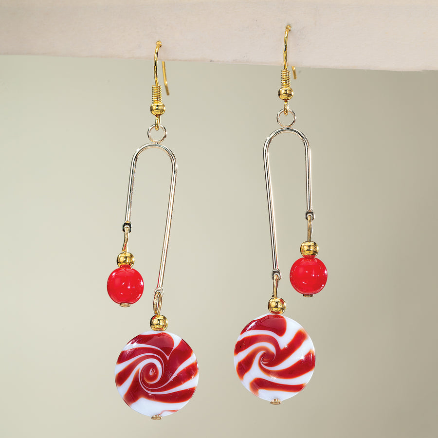 Murano Glass Peppermint Dreams Earrings (Preorder)