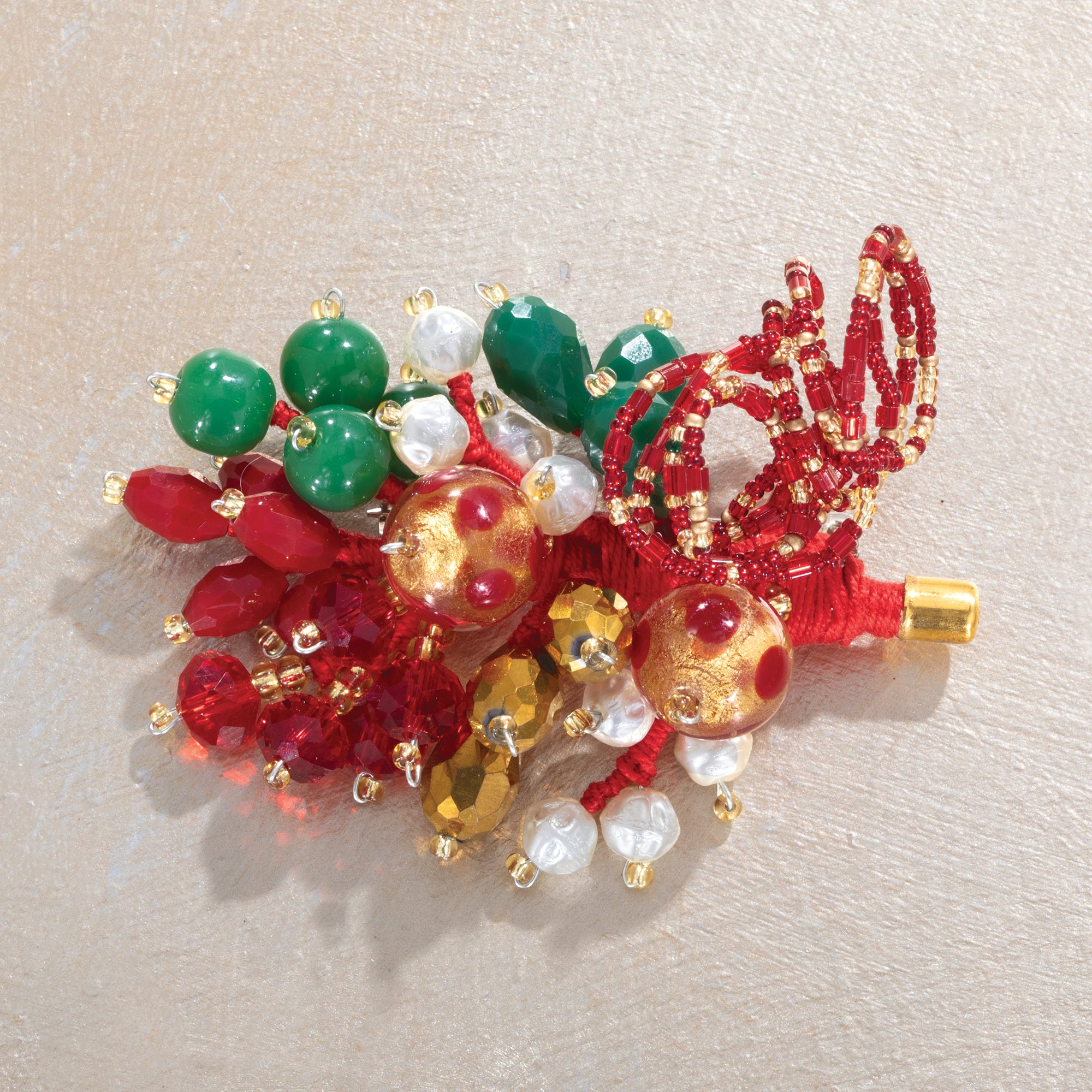 Murano Glass Merry Dots Christmas Brooch (Preorder)