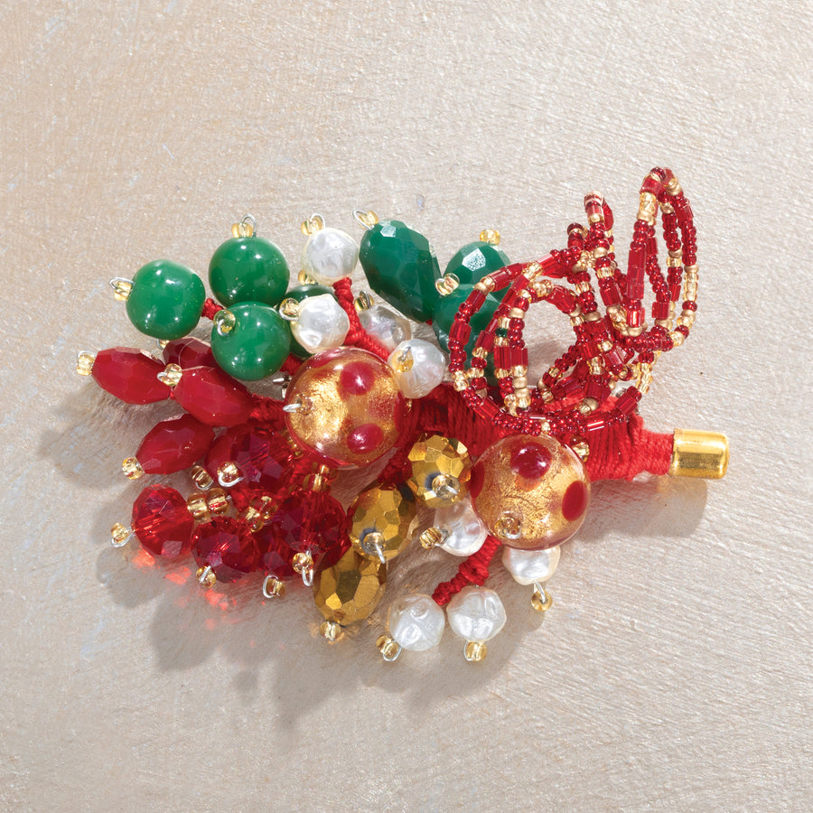 Murano Glass Merry Dots Christmas Brooch (Preorder)