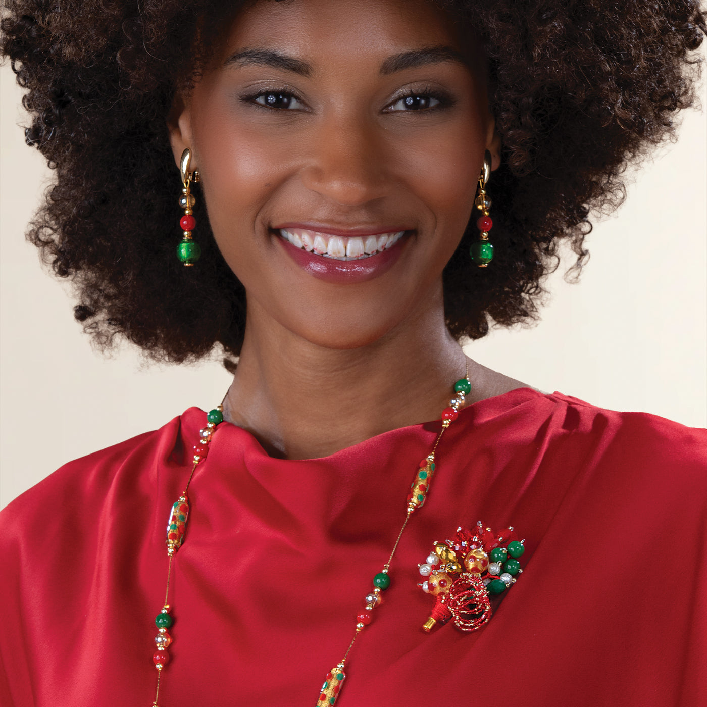 Murano Glass Merry Dots Christmas Brooch (Preorder)