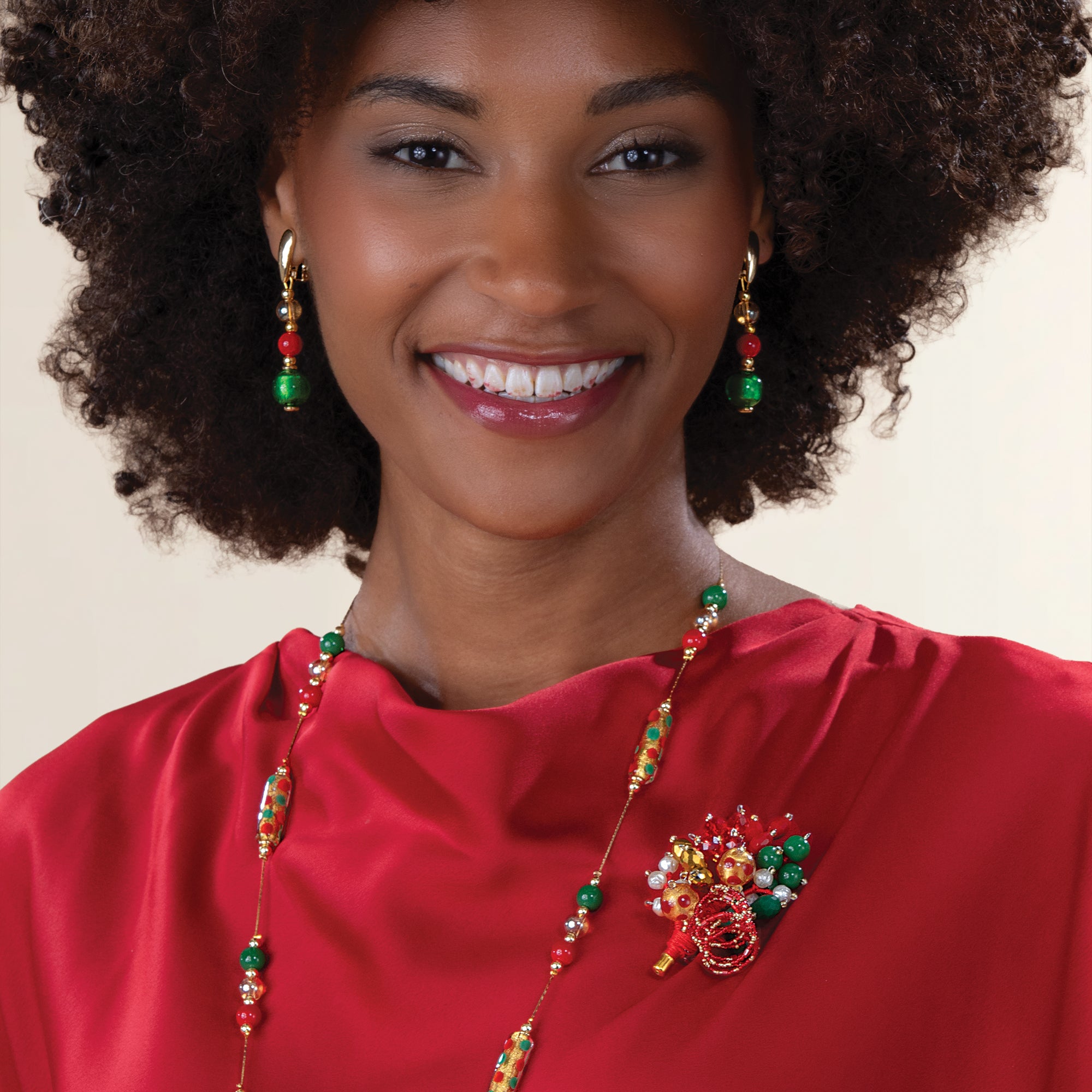Murano Glass Merry Dots Christmas Brooch (Preorder)