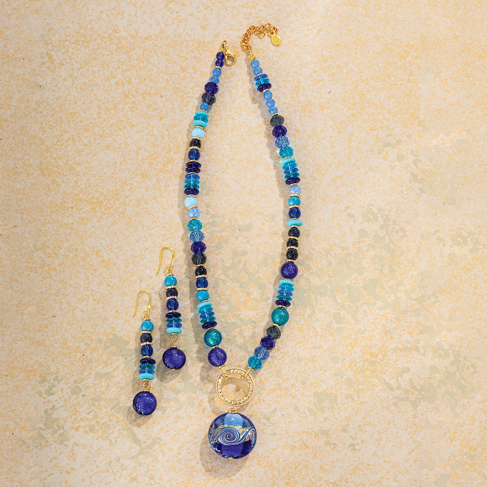 Murano Glass Beautiful in Blues Earrings (Preorder)