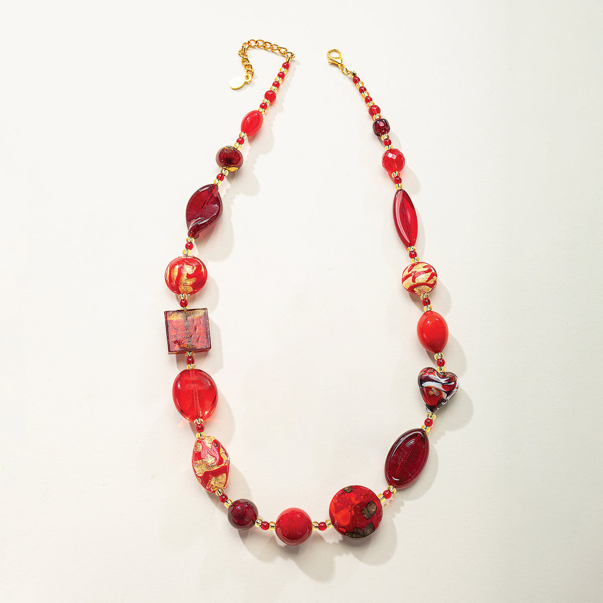 Murano Glass Gilded Crimson Necklace (Preorder)