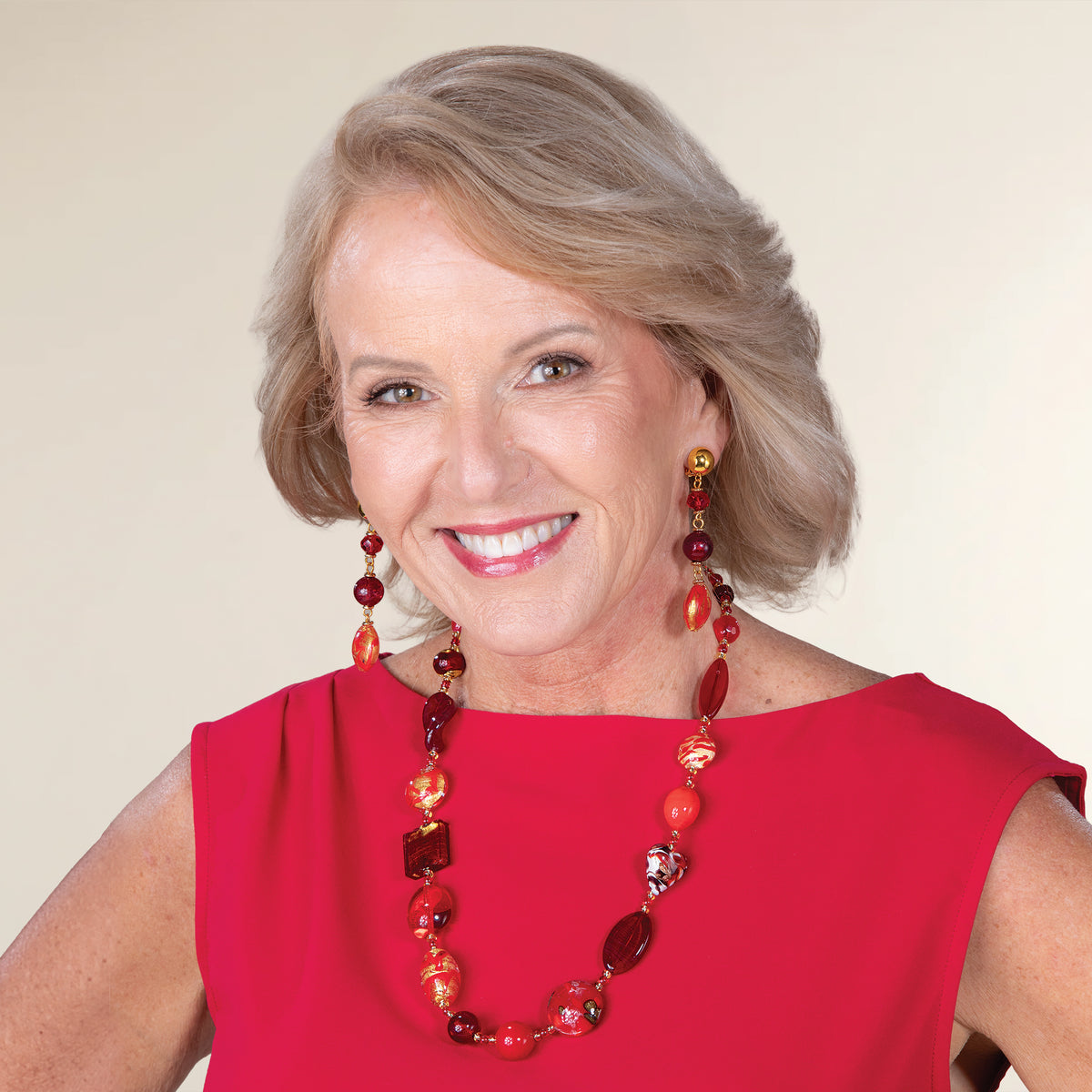 Murano Glass Gilded Crimson Necklace (Preorder)