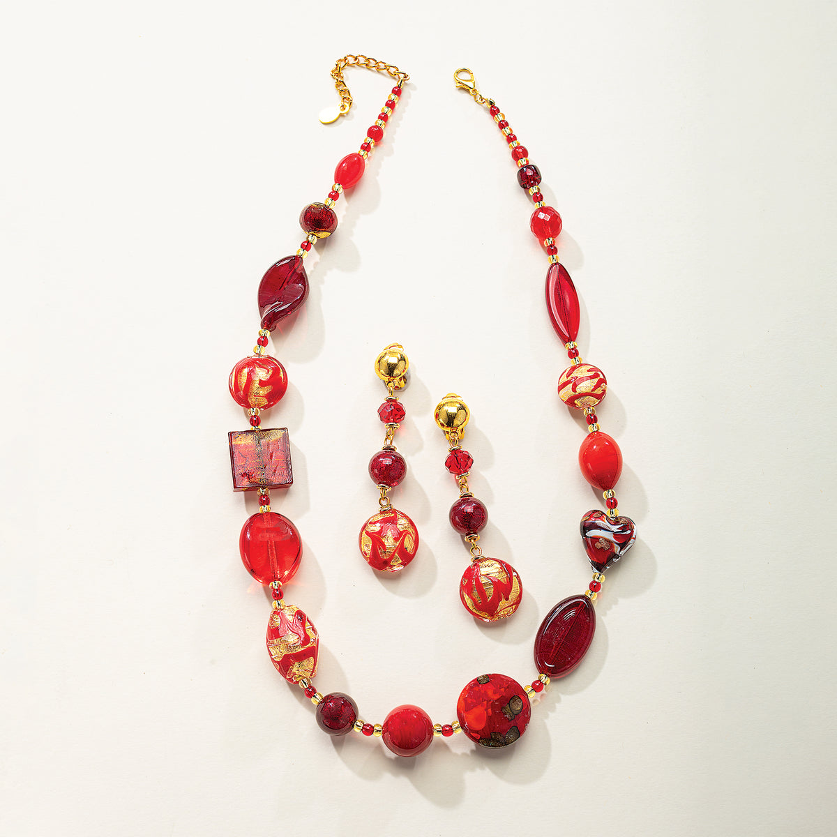 Murano Glass Gilded Crimson Necklace (Preorder)