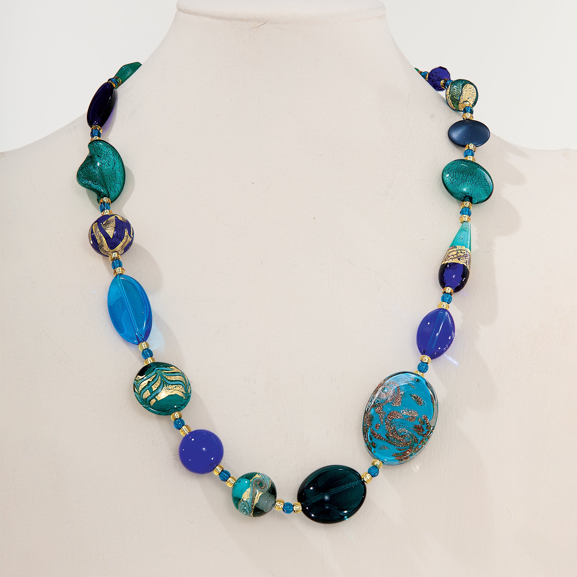 Murano Glass Venetian Waters Beaded Necklace (Preorder)