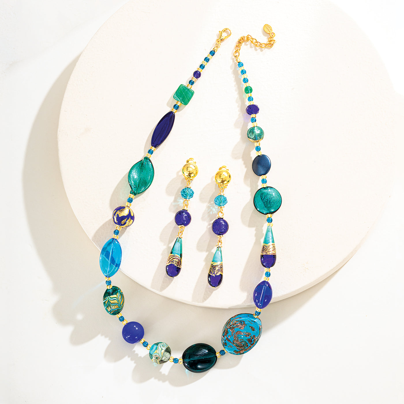 Murano Glass Venetian Waters Teardrop Earrings (Preorder)