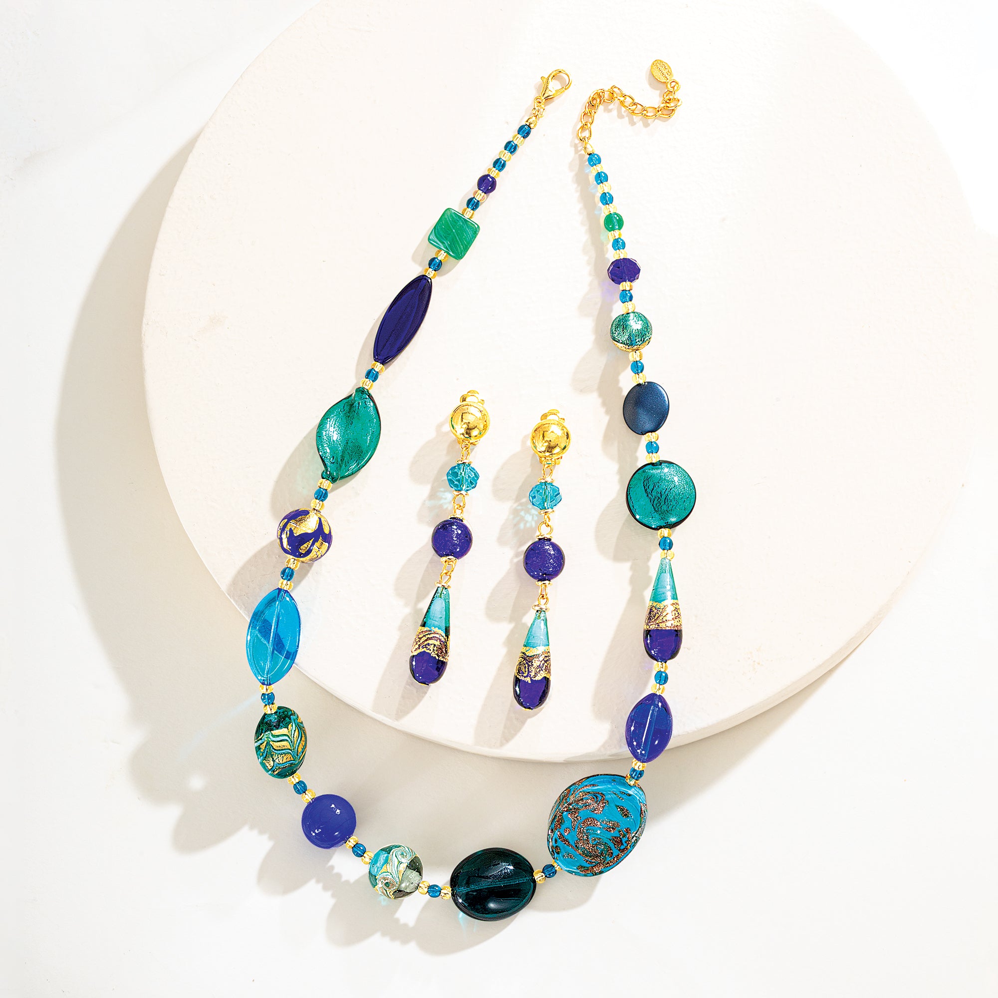 Murano Glass Venetian Waters Teardrop Earrings (Preorder)