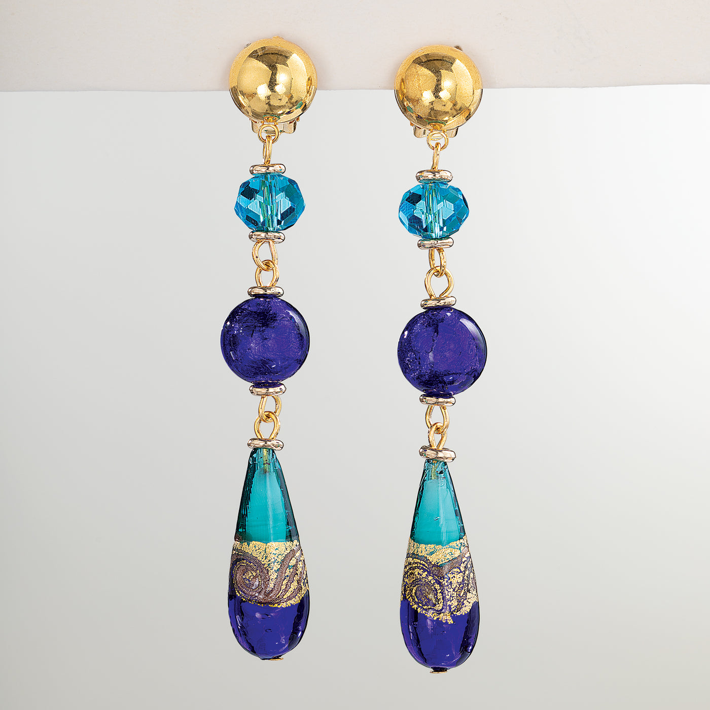 Murano Glass Venetian Waters Teardrop Earrings (Preorder)