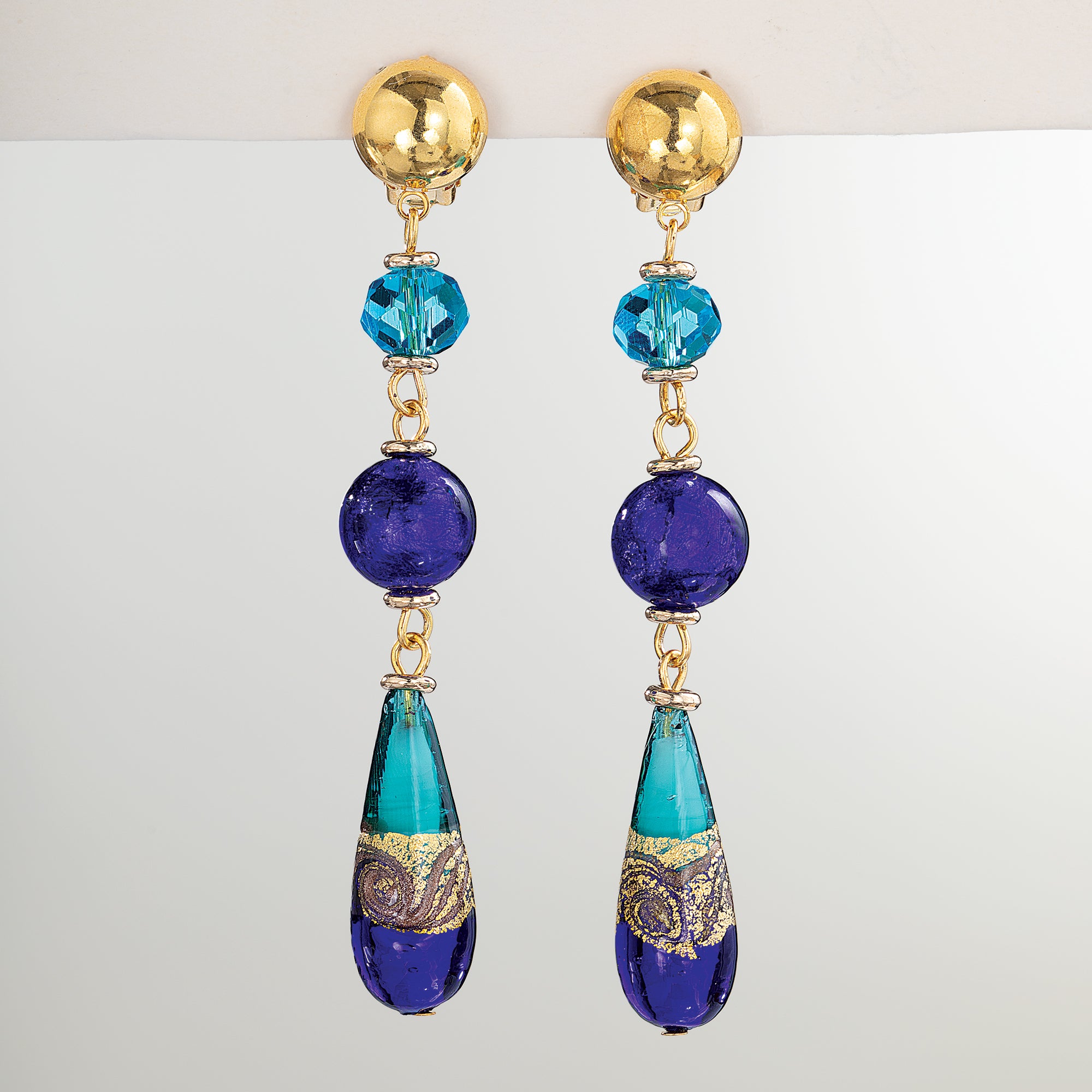 Murano Glass Venetian Waters Teardrop Earrings (Preorder)