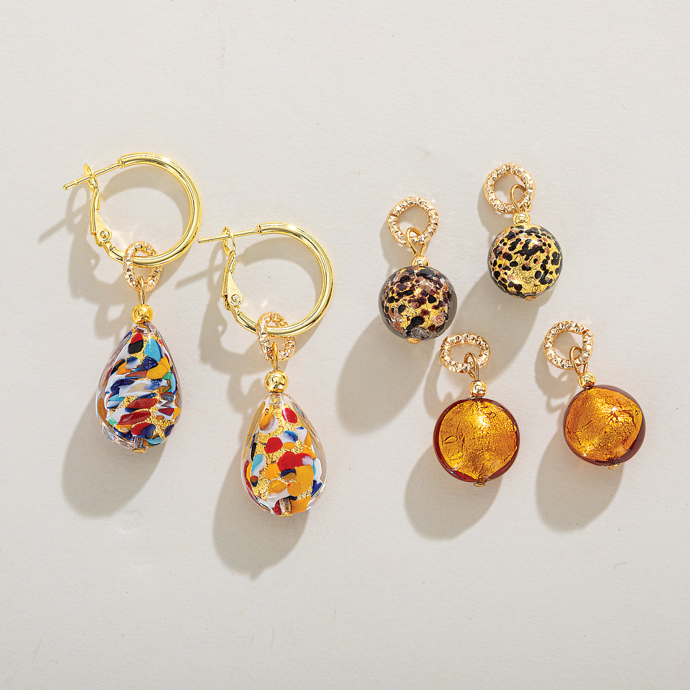Murano Glass Multi-Way Interchangeable Hoop Earrings (Preorder)