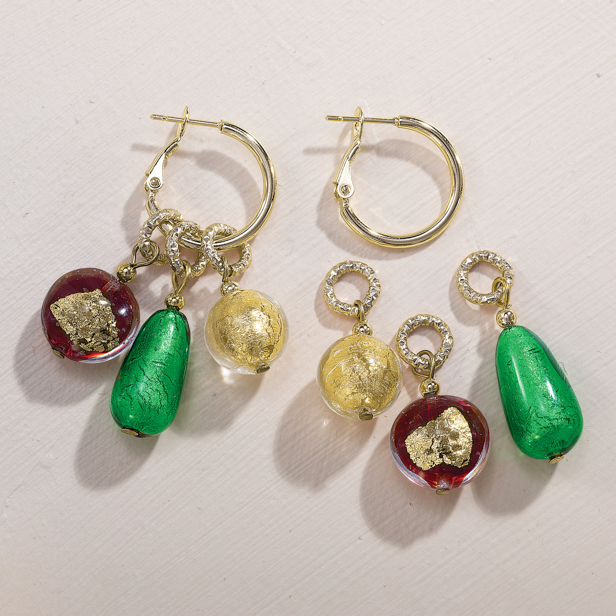 Murano Glass Interchangeable Holiday Earrings (Preorder)