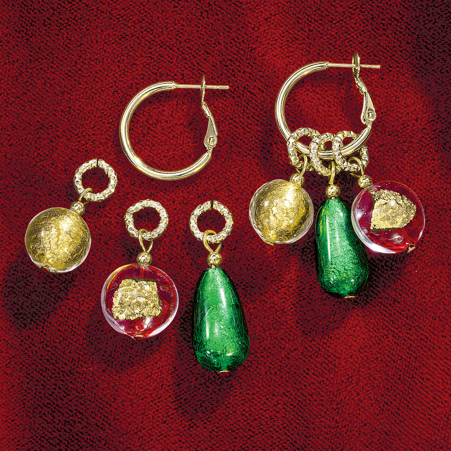Murano Glass Interchangeable Holiday Earrings (Preorder)