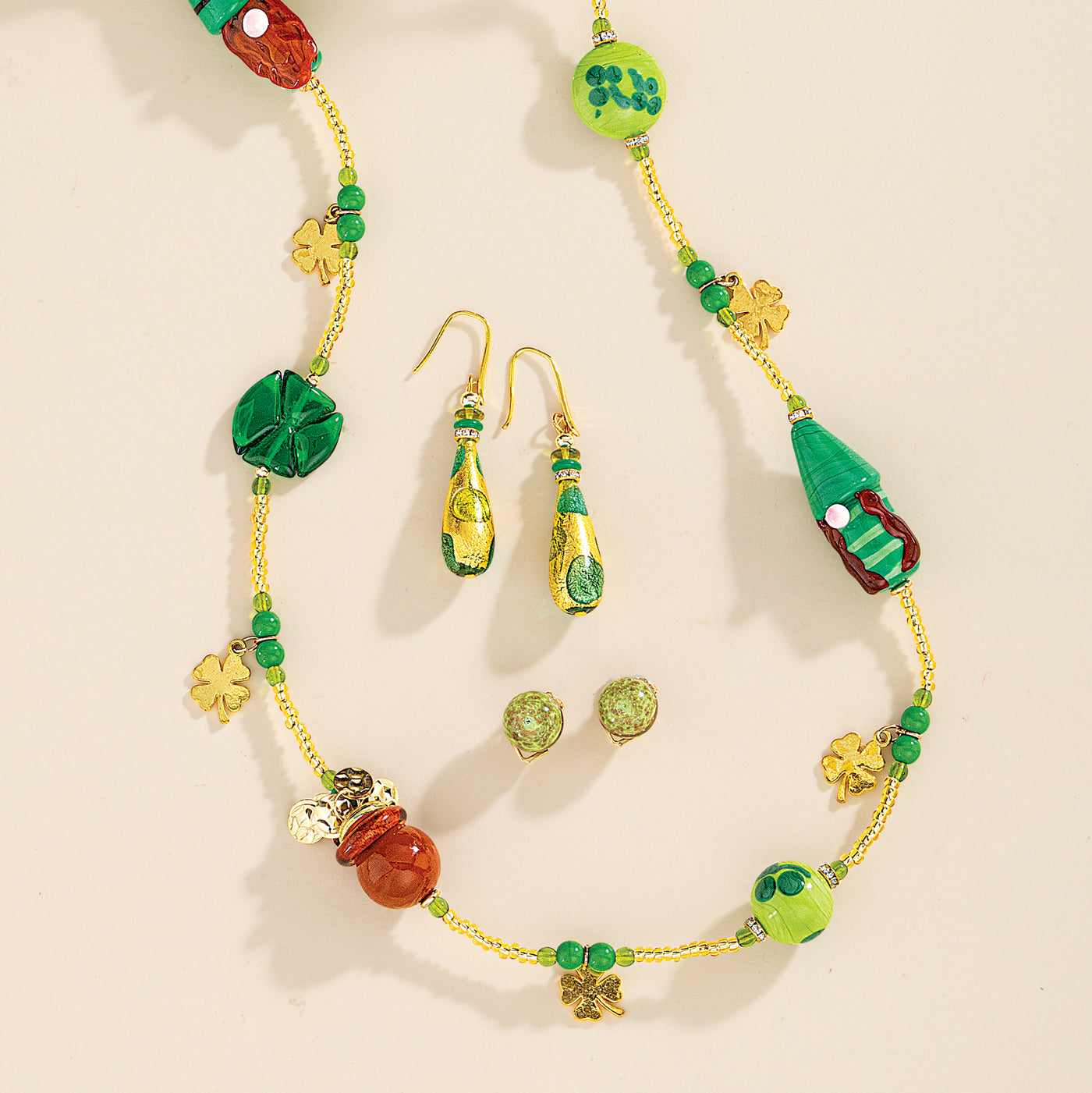 Murano Glass Clover Charmed Necklace