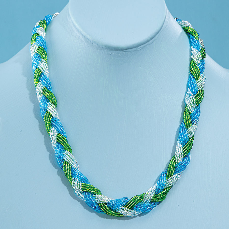 Sicilian Waters Murano Glass Braided Necklace