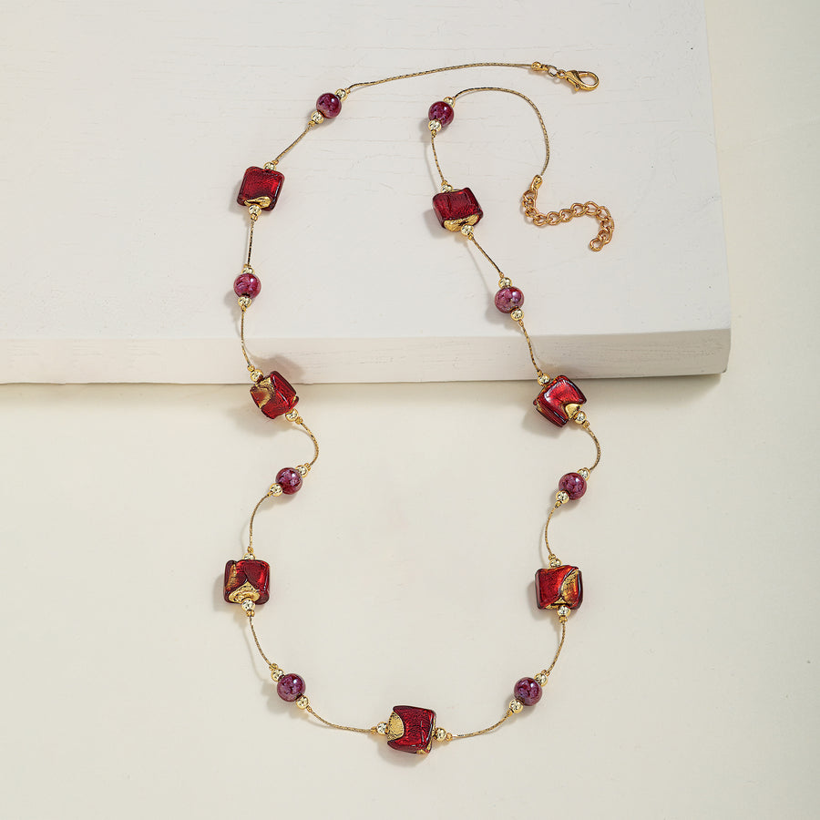 Eleganza Rossa Murano Glass Necklace