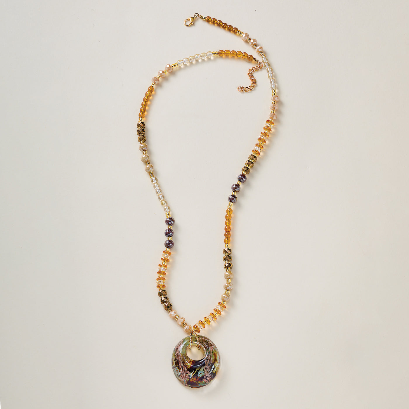 Murano Glass Open Oval Pendant Necklace