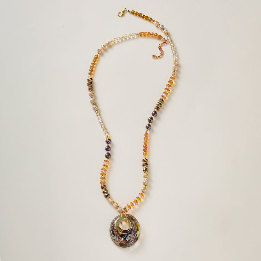 Murano Glass Open Oval Pendant Necklace