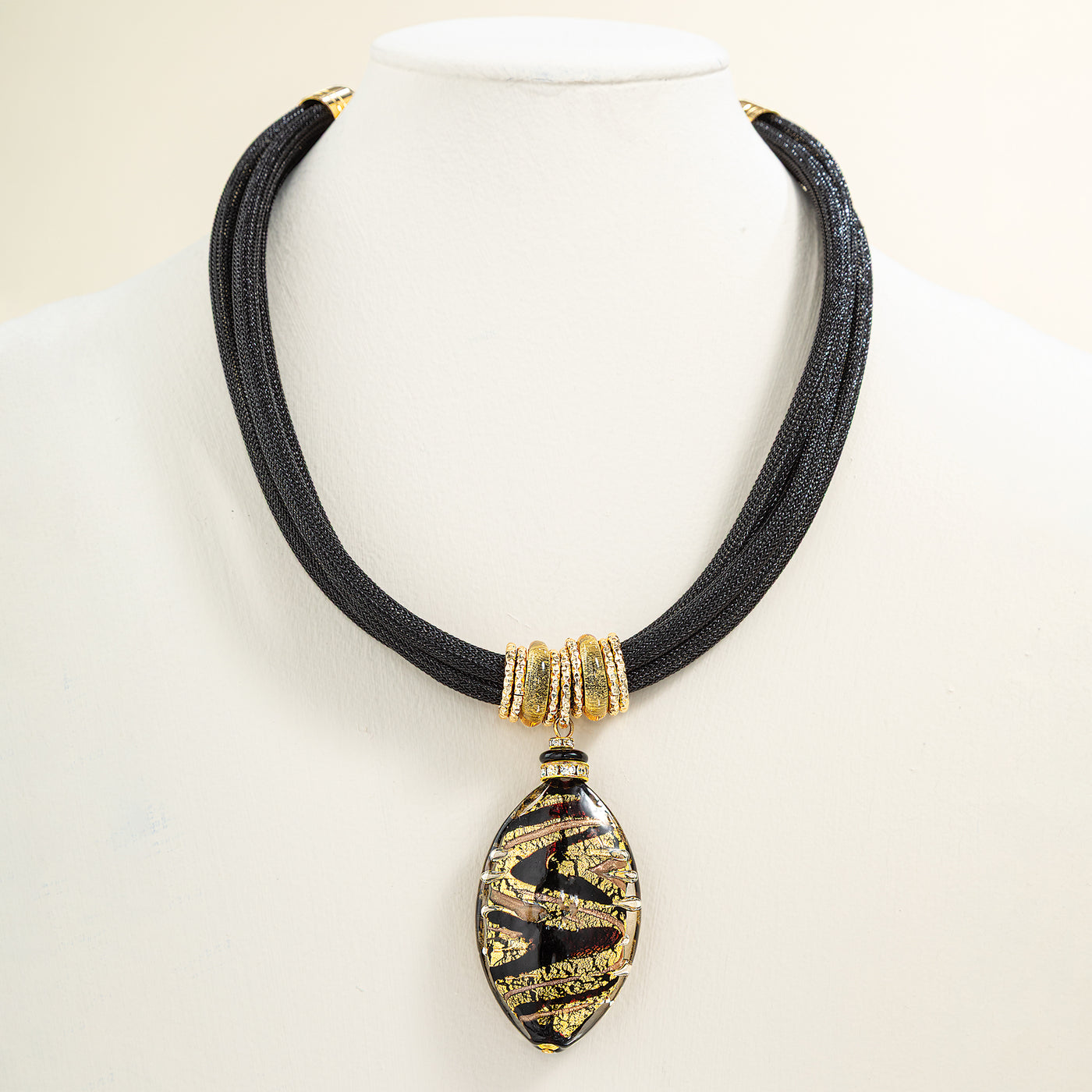 Mezzanotte Dorata Murano Glass Necklace