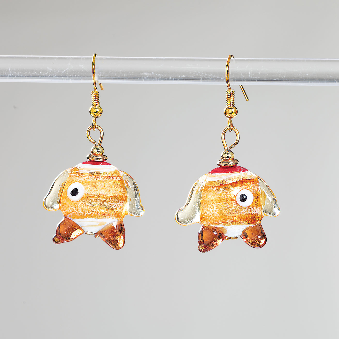 Murano Glass Shimmering Swimmers Fish Earrings
