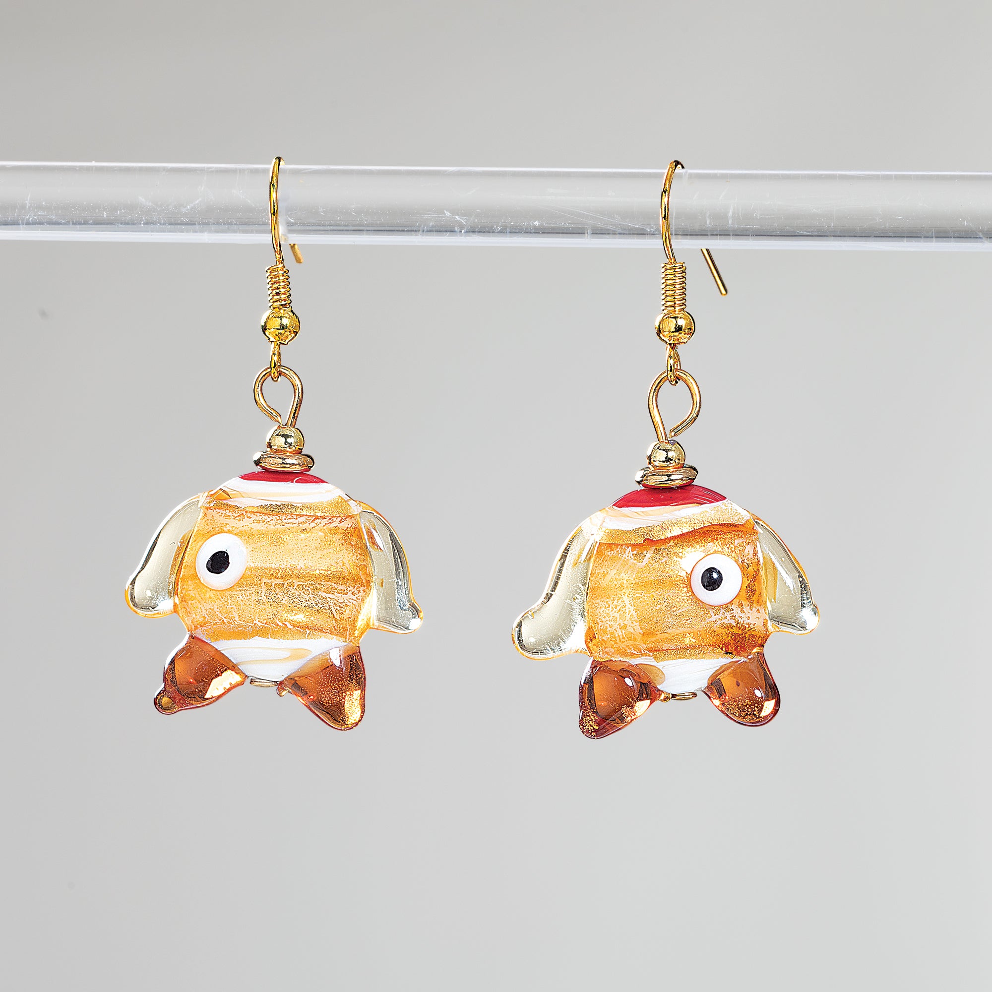 Murano Glass Shimmering Swimmers Fish Earrings